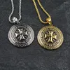 Pendant Necklaces 2023 Model The Knights Templar Iron Cross For Men Inlay CZ Stone Red Glaze 316L Stainless Steel