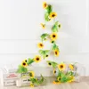 Dried Flowers 25m Sunflower Artificial Vine Fake Flower Rattan for Wedding Christmas Decoration 230923