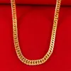 MENS HEAVY 18K YELLOW GOLD FILLED CUBAN LINK CHAIN NECKLACE 20IN - SOLID240g