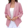 Damenanzüge, Freizeit-Blazer, Anzug, 3/4-Ärmel, Arbeit, Büro, Jacken, taillierter, verkürzter Blazer, Größe (S-2XL)