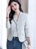 Damespakken Herfst Groen Kantoor Dame Blazers Roze Single Breasted Elegante Kleding Lange Mouw Casual Witte Jas 2023 Mode