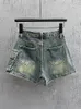 Skirts DEAT Women Denim Skirt Wash Grey Irregular Big Pockets Cargo High Waist Short A line Mini 2023 Autumn Fashion 29L2652 230925