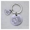 Key Rings Stainless Steel Keychain Heart Chain Holder For Lovers Couples I Love You Round Letters Pendant Fashion Keyring Jewelry Drop Dhyer