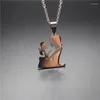 Chains Mom And Daughter Necklaces Jewellery Cute Stainless Steel Mother Holding Her Pendant For Women Girl