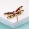 Brooches Rhinstone Dragonfly Insect For Women Dress Coat Pearl Enamel Pins Wedding Party Daily Clothing Jewelry Accessories