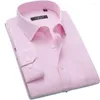 Men's Casual Shirts Spring Fashion Business White Shirt Long Sleeve Inch Korean Fit Formal Solid Color Man