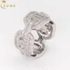 Testeur de diamant Vvs, Baguette Moissanite, bague cubaine personnalisée en argent Sterling 925, diamant cultivé en laboratoire, bijoux Hip Hop glacés