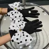 designer sWool gloves for women fashion Mittens Heart shaped plush fake ring design girl Five Fingers Gloves Winter Gift Including box