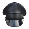 Party Hats Captain Hat German Style Officer Hat Costume Props Faux Leather Army Hat Guard Hat for Nightclub Performance Halloween Unisex 230925