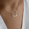 Catene Collana con orecchie di cane personalizzate Nome personalizzato dell'animale domestico Gioielli di tendenza della moda Regalo di Natale per gli amanti della famiglia degli amici