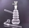 Sortie d'usine le moins cher Bong en verre brûleur à mazout tuyau narguilé cigarette cigare conduites d'eau portable Heady recycleur Dab Rig cendrier avec pot d'huile et bol d'herbes sèches