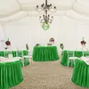 Bord kjol 6ft/9ft polyester veckad bord kjol grön/rosa ruffle matsalduk för bröllop bankett födelsedagsfest bordsdekorationer 230925