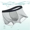 Underpants Men Trendy No Constraint Ultra-thin Mid Waist Ice Silk Summer Boxers Garment Panties Underwear