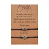 Charme Pulseiras Charmsmic Vintage Prata Cor Bússola para Feminino Ajustável Cera Corda Cartão Liga Jóias Presentes