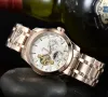 Relojes de pulsera para hombres 2023 Nuevos relojes para hombre Tourbillon Cinco agujas Reloj mecánico automático Tis 1853 Top Marca de lujo Correa de acero Hombres Moda Fase lunar