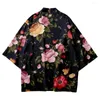 Etnische kleding Mode Casual Bloemenprint Japanse traditionele Kimono Mannen Vrouwen Strand Yukata Vest Cosplay Haori Samurai