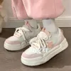 Pantoufles rose blanc chaussures de sport femme printemps été 2023 plate-forme baskets Vintage décontracté vulcaniser Kawaii Tennis femme appartements 230925