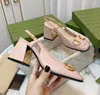 Women Sandals Designer Dress Shoes High Heels Shoes Chunky Mid-Heel Slingback Pump With Horsebit Vintage Square Toe Mules Top Grade Leather Party shoes