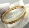Clássico designer chave de fenda amor pulseira moda unisex manguito pulseira banhado a ouro jóias presente do dia dos namorados com caixa