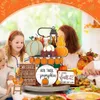 Dekorativa föremål Figurer Plastpumpa Sign Charming Halloween Farmhouse Decor Rustic Tiered Tiered Tray Ornaments for Festive Carnival Party 230923