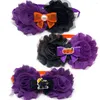 Hundkläder 50/100 st halloween tillbehör söta blommor bowtie justerbar katt slips husdjur leveranser