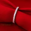 Nya designbandringar bröllopsringar kvinnor 925 Sterling Silver Simulated Diamond Ring Jewelry274V