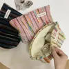 Kontrastfarbene Reise-Kosmetiktasche, Kleinigkeiten, Aufbewahrung, Organizer, Taschen, Regenbogen-gestreifte Clutch, Damen-Make-up-Organizer, Federmäppchen