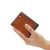 Card Holders Leather Men's Holder Wallet Thin Retro Cover Mini Purse Design Short Ultra-thin Bag