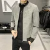 Giacche da uomo Autunno Uomo Vintage Slim Fit Giacca in ecopelle Business Casual Colletto alla coreana Bomber Modello di moda Cappotto cargo Capispalla