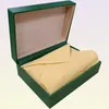 S Boxes Fashion Case verts Quality Watch Box Sacs Paper Certificat Boîtes originales pour femme en bois Montres Gift Accesso1940244