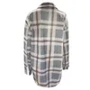 Jaquetas femininas 2023 mulheres xadrez shacket jaqueta lapela manga comprida botão para baixo camisas de flanela casaco duplo design de bolso solto roupas de queda