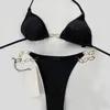 Stilista della gioventù Ragazze Bikini Set Hot classico Lettere Costumi da bagno Donna Costume da bagno Lady Sexy Catena fasciatura Costume da bagno da spiaggia Casual Maternità Push Up Top Reggiseno