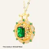 Emerald Elmas Kolye 18 Altın Kaplamalı İçi Boş Kolye İlişki Kolyeleri Guy Zincirleri Moda Toptan Koleser Taş Takı Mücevher ve Mücevher