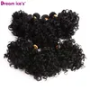 Ludzkie bory włosów Krótkie czarne syntetyczne afro perwersyjne kręcone wiązki przedłużenia natury Hair 6pcs/partie splotowe loki fałszywe włosy błonnik dla kobiet snów lód 230925