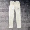 Mens Purple Jeans Designer مكدسة سروال طويل Ksubi ممزق الشارع العلامة التجارية High Street Patch Hole Denim Straight Streetwear Silm 5uws