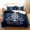 Zestawy pościeli Zestaw Bedding MARINE Ocean Sea 3D Zestawy kołdry Zestawy Łóżko Linna Królowa Król Król jeden rozmiar Niebieski statek Kids 230925