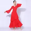 Stage Wear 2 colori Ballroom Dance Competition Dress Donna Tango Dancewear Prom Valzer Abiti da ballo Pratica per adulti DL9820