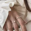 Cluster Rings Women's Exquisite Charm Twisted Jewellery Vintage Imitated Pearl Ring Romantic Trendy Accessories Classic Elegant Jewelry