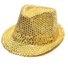 Outros suprimentos de festa de evento 10 pcs criança adulto menino menina flash LED brilho jazz lantejoulas fedoras chapéu acender boné festa aniversário trajes de casamento natal 230925