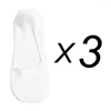 Women Socks 3 par Silikon Anti-Slip Invisible Ice Silk Summer Ultra-Thin Breattable Sock Slipers Low Cut Boat