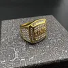 Hip Hop Square Stainless Steel KING Letters Casting Ring Bling 18K Gold Plated Men's Ring Jewelry