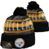 Pittsburgh Fashion- Gorro de malha para equipes esportivas, beisebol, futebol, basquete, gorros, mulheres, homens, pom, moda inverno, bonés esportivos, chapéus de malha