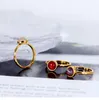 Bröllopsringar Koreanska retro Svart Rödgrön Halv naturlig agat Opal Stone Rostfritt stål Ring för kvinnor Girl Eesthetic Engagement Smycken