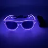 Party Favor Light Up LED Lunettes de soleil EL Wire Neon Lunettes Glow in The Dark Lunettes Neon Party Supplies pour enfants adultes Q585