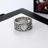 Unisex Ring Hochwertiger Legierungsring Einfacher Retro-Stil Umfassender kleiner Blumenschnitzring Modeschmuck Supply308M