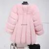 FUR FUR FURA FUATS PŁATY KOBIET 2023 Zima Top Fashion Różowy płaszcz Elegancki gruby ciepła odzież zewnętrzna Fałszywa kurtka Chaquetas Mujer plus size 3xl 4xl 5xl YQ230925