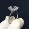 925 Sterling Zilveren Ring Cut 5ct Diamond Moissanite Vierkante Engagement Wedding Band Ringen Voor Vrouwen Gift2851