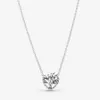 Pan Dora Heart Family Tree Collier Necklace Authentic 925 Sterling Silver With Clear Cubic Zirconia DIY Fine Jewelry Necklace 399261C01-50