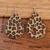 Retro Schmuck Leopard Print Wasser Tropfen Form Hoop Ohrringe Für Frauen Neue Design Vintage Temperament Party Hochzeit Geschenk