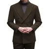 Costumes pour hommes hiver 2 pièces costume en Tweed 2023 Double boutonnage pointe revers mâle mariage smoking formel affaires vêtements pour hommes